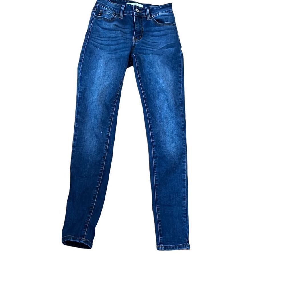 Kancan skinny blue thigh fading basic staple jeans